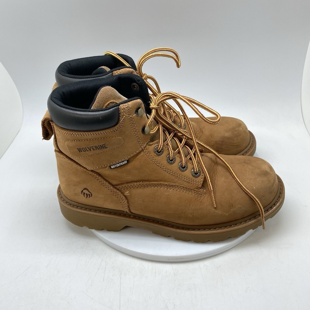 Wolverine Boots Mens 8.5 M Floorhand Waterproof Steel Toe EH 6'' Leather Wheat